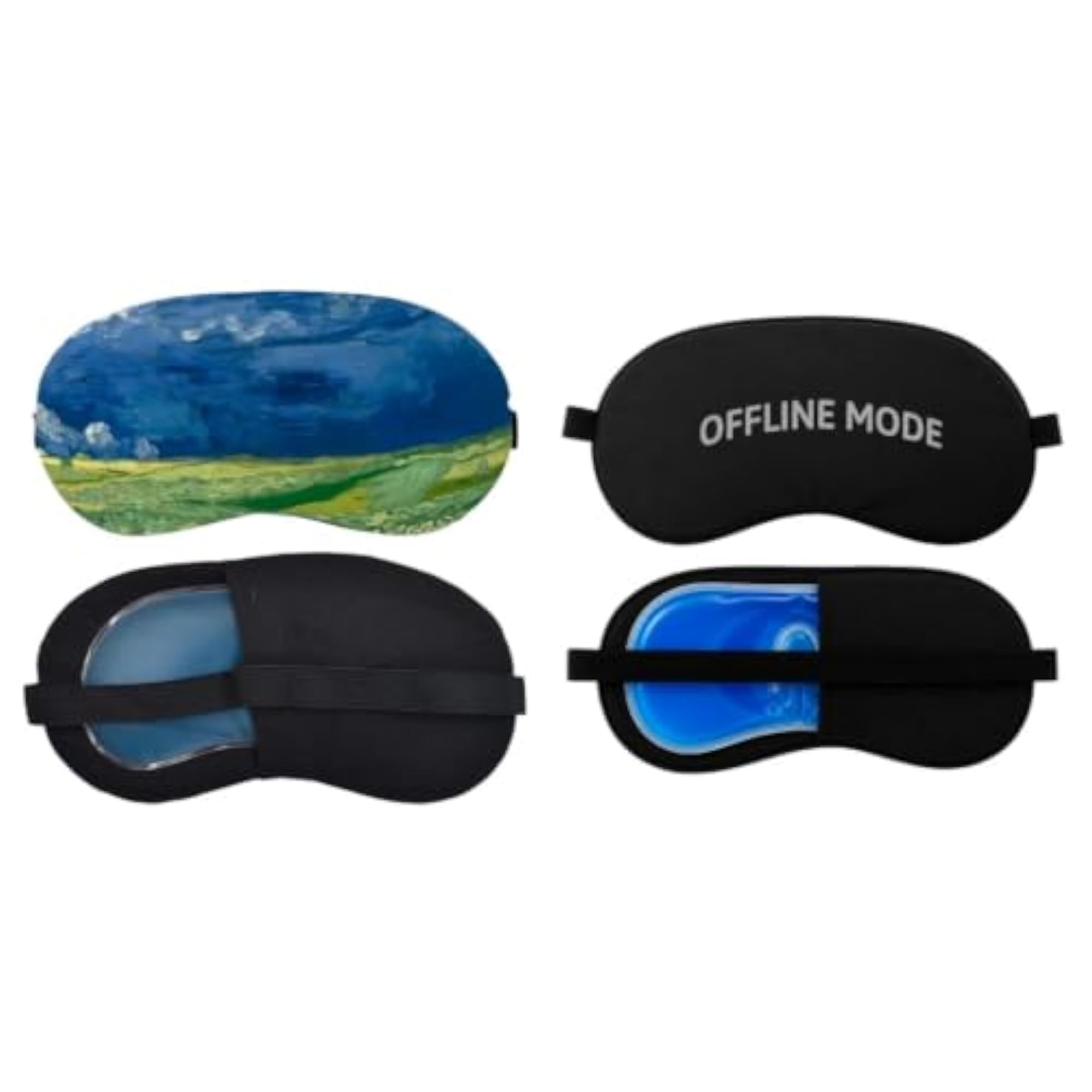 Sleeping Eye Mask Combo Pack of 2, Ocean Wave Print